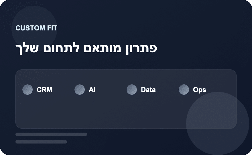 פתרון מותאם לתחום שלך visual