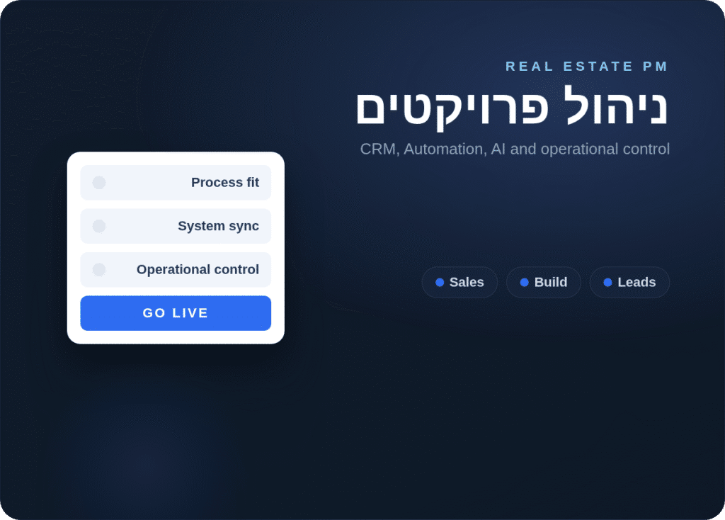 ניהול פרויקטים בנדל״ן — CRM, אוטומציה וסוכני AI של Optimate
