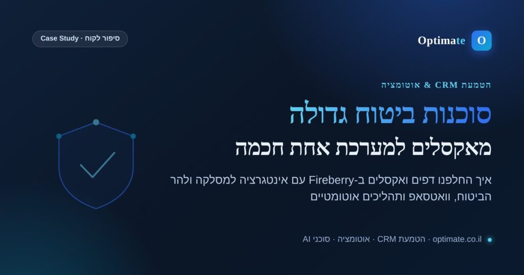 סיפור לקוח — הטמעת Fireberry ואוטומציה בסוכנות ביטוח גדולה