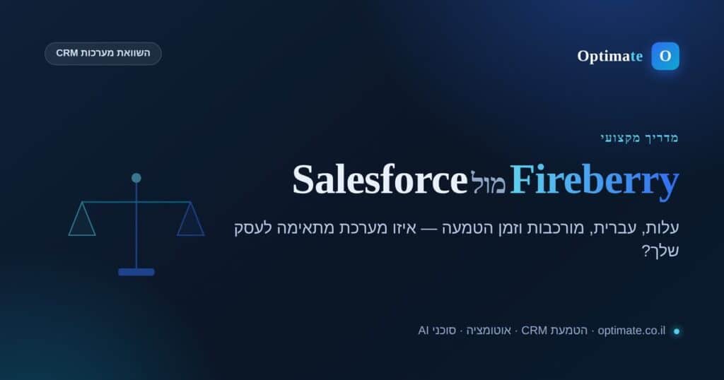 השוואה בין Fireberry ל-Salesforce — איזו מערכת CRM לבחור — אופטימייט