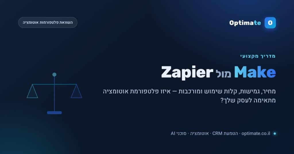 השוואה בין Make ל-Zapier לפלטפורמת אוטומציה