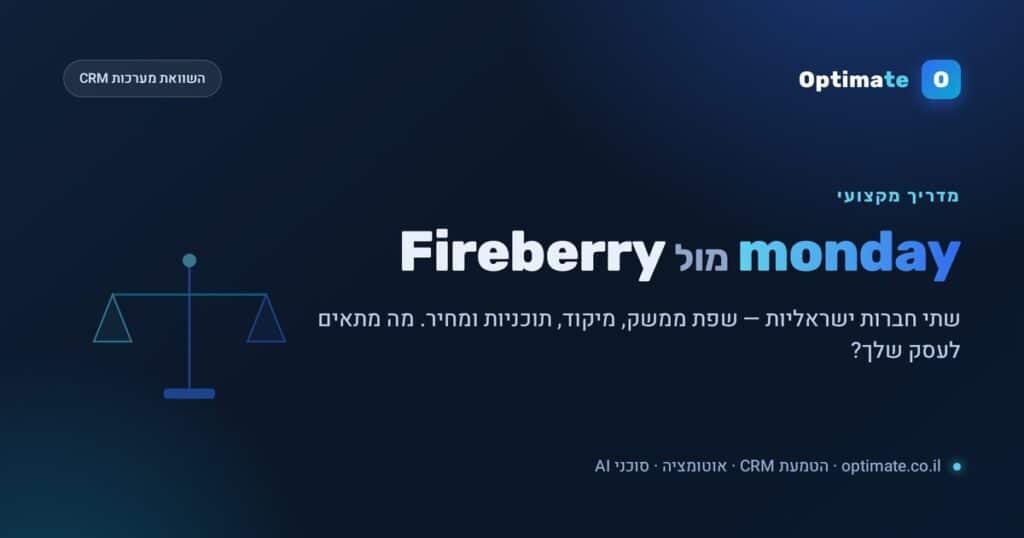 monday מול Fireberry — השוואת מערכות CRM